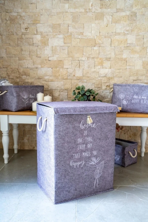 Çamaşır Sepeti - Eşya Saklama Kutusu Keçe - Mega Boy&hellip;