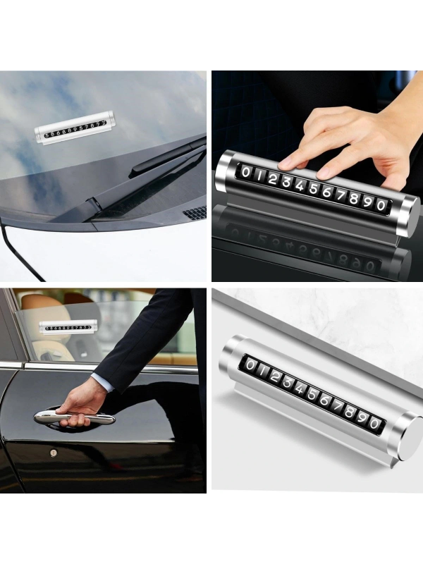 Çevirmeli Araç Içi Telefon Numaralık Çevirmeli Alüminyum Oto Park Nu&hellip;