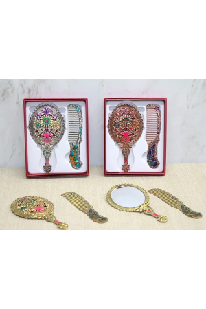 Çiçekli Ayna Ve Tarak Seti Küçük Boy Alk4991&hellip;