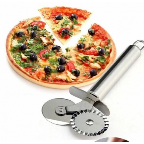 Çift Başlı Metal Pizza Kesici Ve Hamur Ruleti Çift Başlı Metal Pizza Kesici Ve Hamur Ruleti