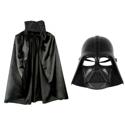 Çocuk Boy Yıldız Savaşları Star Wars Darth Vader Maskesi Ve 90 Cm Pelerin Seti Siyah