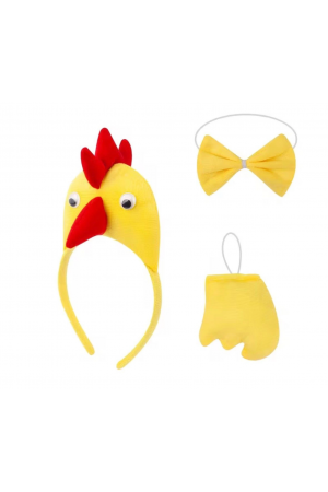 Çocuk Horoz Tavuk Kostüm Seti 3 Parça (taç + Papyon + Kuyruk)&hellip;