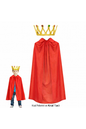 Çocuk Kral Pelerini Ve Kral Tacı Kostüm Seti… Çocuk Kral Pelerini Ve Kral Tacı Kostüm Seti…