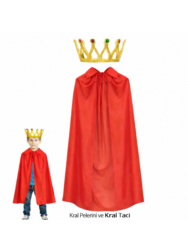 Çocuk Kral Pelerini Ve Kral Tacı Kostüm Seti… Çocuk Kral Pelerini Ve Kral Tacı Kostüm Seti…