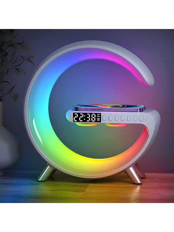 Çok Fonksiyonlu Kablosuz Şarj Saat Ve Hoparlör Özellikli Masa Lambası&hellip;