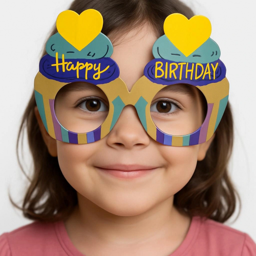 Cupcake Temalı Doğum Günü Renkli Karton Happy Birthday Gözlüğü 6 Adet Cupcake Temalı Doğum Günü Renkli Karton Happy Birthday Gözlüğü 6 Adet