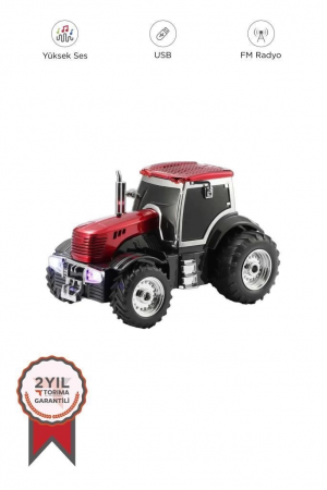 D42 Kırmızı Traktör Tasarım Usb/fm Radyo Bluetooth Hoparlör Spea…