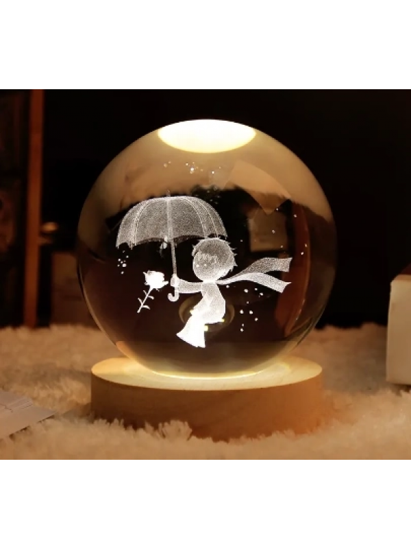 Dekoratif Küçük Prens Tasarımlı Ahşap Altlıklı Işıklı Cam Küre&hellip;