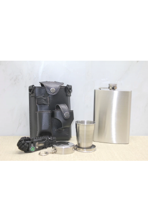 Deri Kılıflı Shot Bardaklı Matara Alk3913…