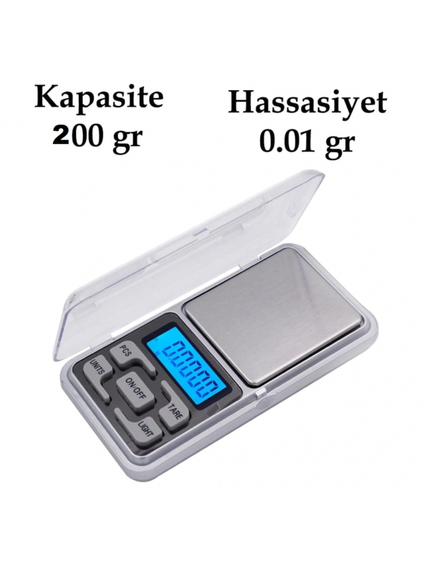 Dijital Hassas Elektronik Kuyumcu Cep Terazisi Tartı 200 Gr /  0.01 Gr&hellip;