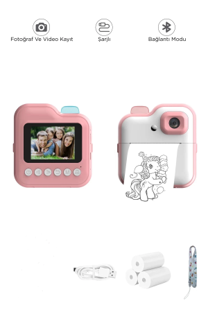 Dijital Video Kayıt Fotoğraf Çocuk Kamerası Anlık Termal Resim Kağı…