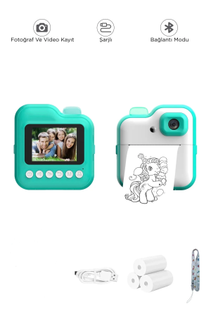 Dijital Video Kayıt Fotoğraf Çocuk Kamerası Anlık Termal Resim Kağı… Dijital Video Kayıt Fotoğraf Çocuk Kamerası Anlık Termal Resim Kağı…