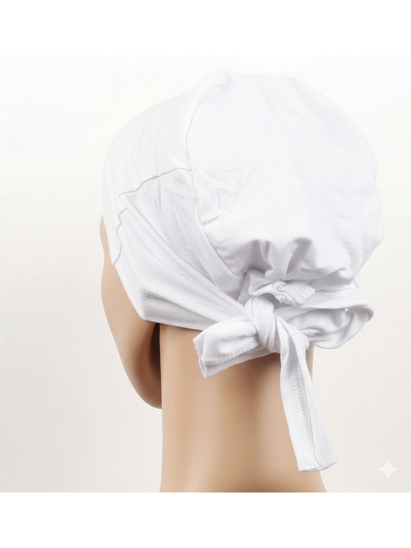 Dikişsiz Bağlamalı Tesettür Bone - Bağlamalı Bandana Beyaz&hellip;