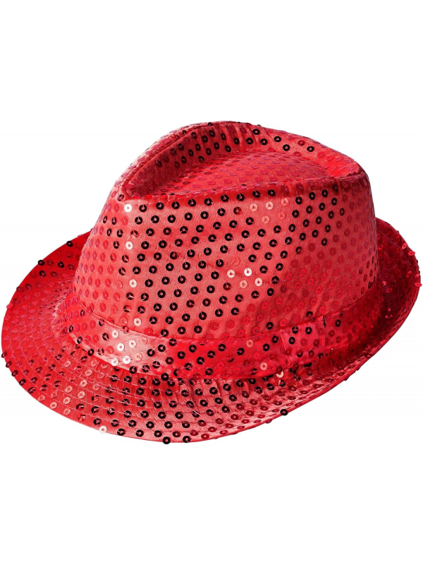 Disko Star Kırmızı Payetli Fötr Şapka Yetişkin Boy&hellip;