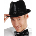 Disko Star Siyah Payetli Fötr Şapka Yetişkin Boy