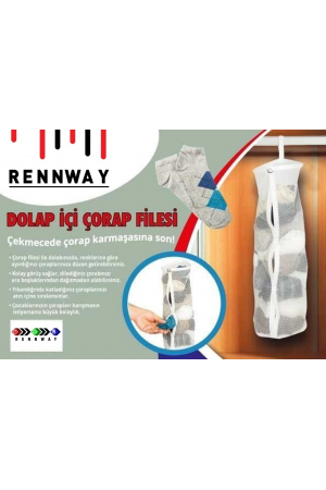 Dolap İçi Asılabilir Temiz Çorap Düzenleyici Çorap Filesi Askılık&hellip;