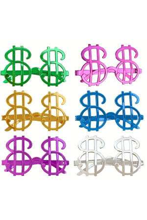 Dolar Şekilli Metalize Parti Gözlüğü 6 Adet&hellip;