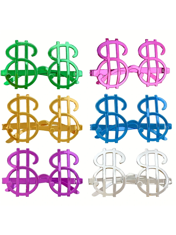 Dolar Şekilli Metalize Parti Gözlüğü 6 Adet&hellip;