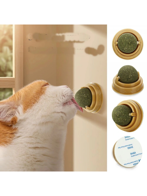 Duvara Yapışan Dönen Kedi Nanesi Cat Oyun Topu Doğal Kedi Oyuncağı&hellip;