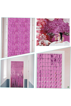 Ekstra Metalize Rose Gold Renk Disko Dikdörtgen Kesim Kapı Perdesi Dekor&hellip;