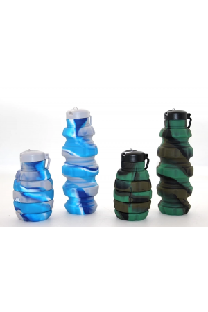 El Bombası Tasarımı Katlanabilir Portatif Silikon Su Şişesi 500 M…