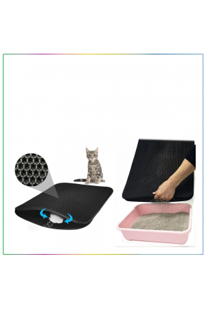 Elekli Kedi Tuvalet Önü Paspası - Siyah… Elekli Kedi Tuvalet Önü Paspası - Siyah…