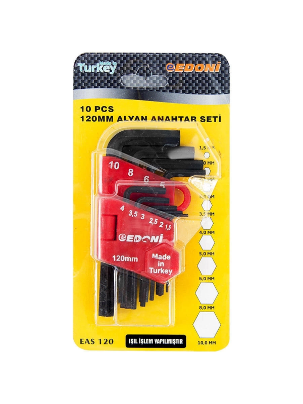 Edoni 120 Mm 10 Parça Alyan Seti Siyah&hellip;