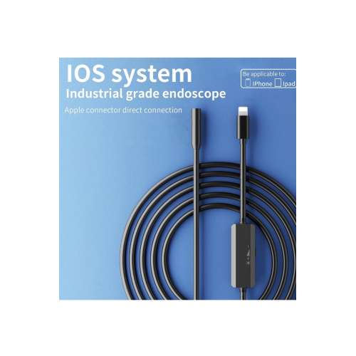 Endoskop Yılan Video Kamera İos Uyumlu Led’li 5 Metre 7 Mm Sert Kablo 2mp Full Hd