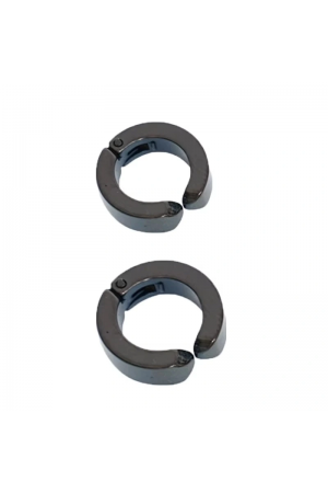 Erkek Küpesi - 2 Adet Siyah Çelik Kıstırmalı Küpe Paslanmaz Atma…