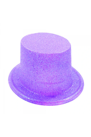 Floresan Mor Renk Simli Uzun Fötr Melon Şapka 12 Cm… Floresan Mor Renk Simli Uzun Fötr Melon Şapka 12 Cm…