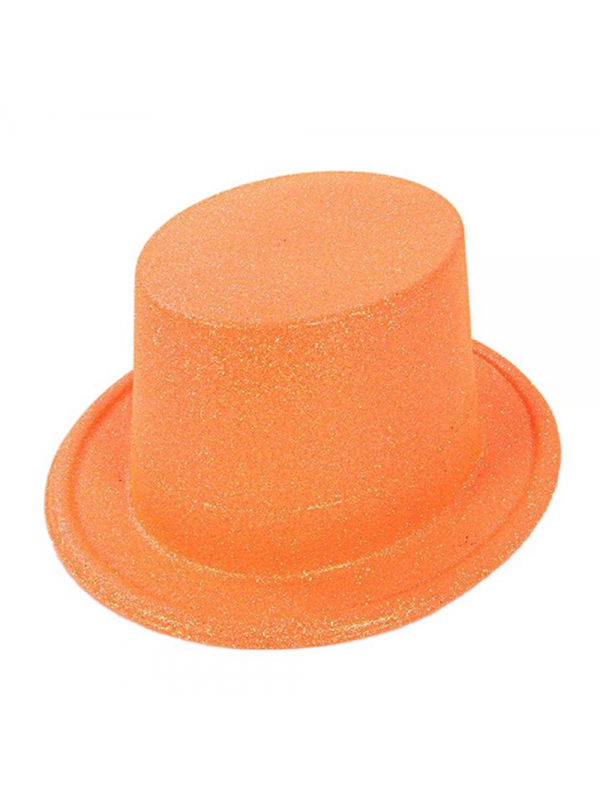 Floresan Turuncu Renk Simli Uzun Fötr Melon Şapka 12 Cm&hellip;