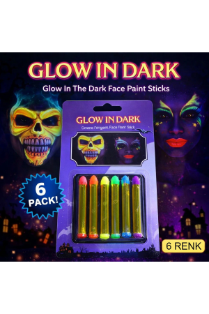 Fosforlu Glow Parti Boyası 6’lı – Karanlıkta Parlayan Yüz Boyası&hellip;