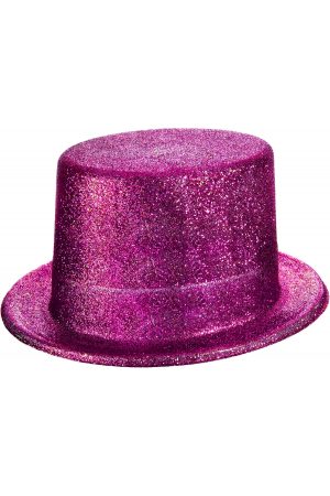 Fuşya Pembe Renk Parıltılı Simli Fötr Silindir Parti Şapkası… Fuşya Pembe Renk Parıltılı Simli Fötr Silindir Parti Şapkası…