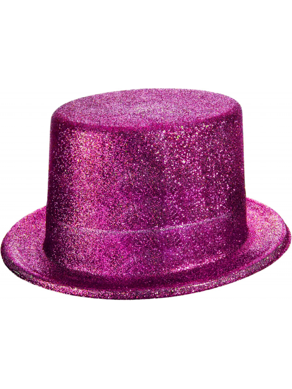 Fuşya Pembe Renk Parıltılı Simli Fötr Silindir Parti Şapkası&hellip;