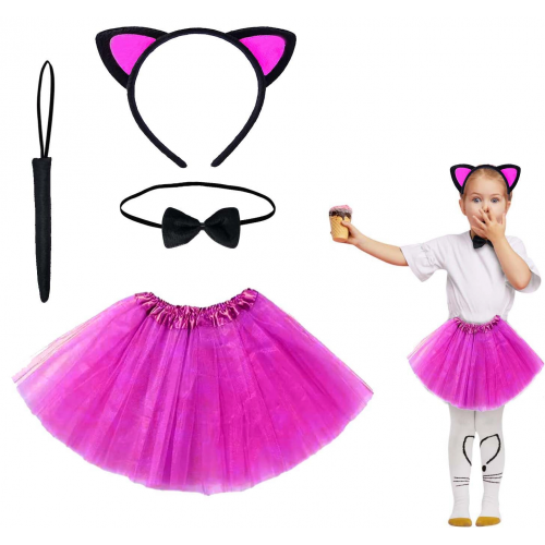 Fuşya Renk Etekli Kedi Kostüm Seti (tütü, Taç, Papyon, Kuyruk) Fuşya Renk Etekli Kedi Kostüm Seti (tütü, Taç, Papyon, Kuyruk)