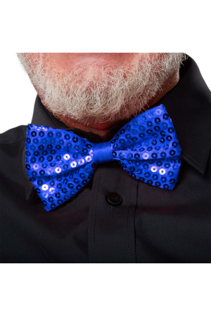 Gece Işıltısı Mavi Payetli Pullu Papyon 7x2 Cm&hellip;