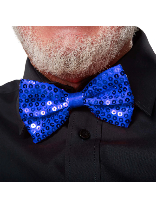 Gece Işıltısı Mavi Payetli Pullu Papyon 7x2 Cm… Gece Işıltısı Mavi Payetli Pullu Papyon 7x2 Cm…