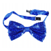 Gece Işıltısı Mavi Payetli Pullu Papyon 7x2 Cm Gece Işıltısı Mavi Payetli Pullu Papyon 7x2 Cm