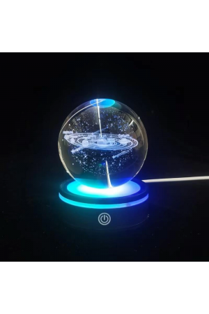 Gezegenler Tasarımlı Renk Değiştiren Dönen Cam Küre…