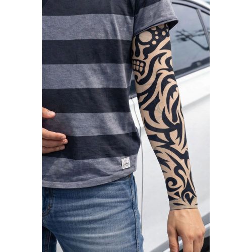 Giyilebilir Kol Dövmesi Çorap Dövme 3d Baskılı Kol Bacak Dövme 2 Adet Model 9