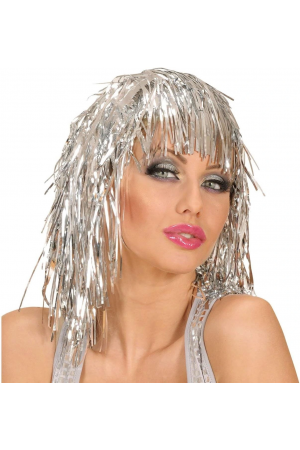 Gümüş Işıltılı Metalize Parti Peruğu… Gümüş Işıltılı Metalize Parti Peruğu…