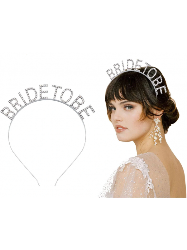 Gümüş Kaplama Kristal Taşlı Bride To Be Gelin Tacı 16x17 Cm&hellip;