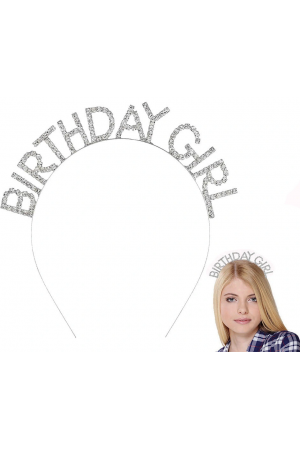 Gümüş Kristal Taşlı Birthday Girl Doğum Günü Tacı İthal Ürün A&hellip;