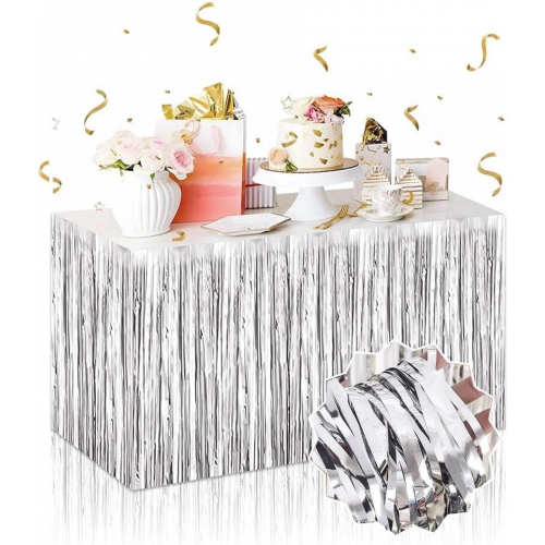 Gümüş Metalize Masa Eteği 275x75 Cm – Kendinden Yapışkanlı