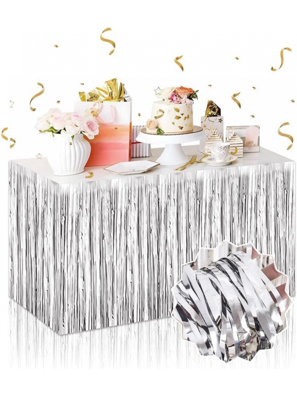 Gümüş Metalize Masa Eteği 275x75 Cm – Kendinden Yapışkanlı&hellip;