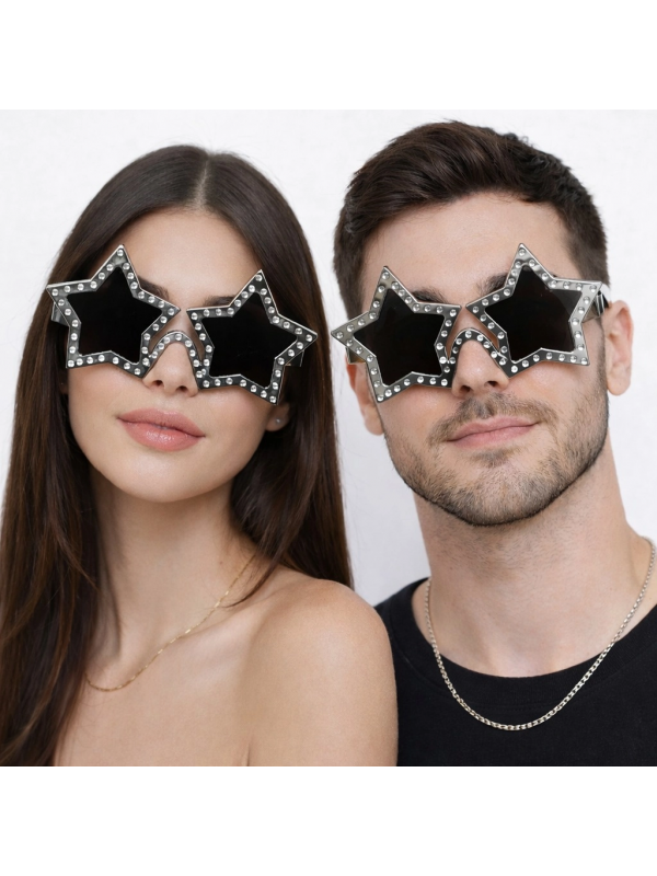 Gümüş Renk Disko Yıldızı Retro Parti Gözlüğü 16x7 Cm… Gümüş Renk Disko Yıldızı Retro Parti Gözlüğü 16x7 Cm…