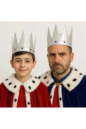 Gümüş Renk Eva Yumuşak Kral Kraliyet Tacı Yetişkin Çocuk Uyumlu 55 &hellip;