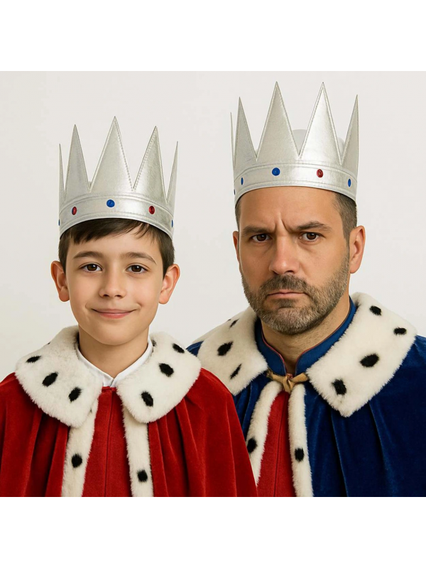 Gümüş Renk Eva Yumuşak Kral Kraliyet Tacı Yetişkin Çocuk Uyumlu 55 &hellip;