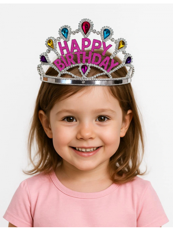 Gümüş Renk Happy Birthday Yazılı Doğum Günü Tacı 60 Cm&hellip;