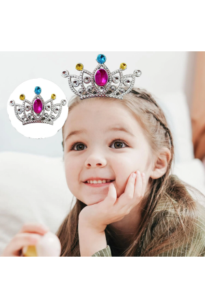 Gümüş Renk Taraklı Model Prenses Kraliçe Tacı 2 No 12x7 Cm&hellip;